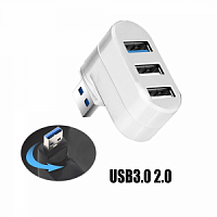 Хаб PALMEXX USB3.0 to 1*USB3.0+2*USB2.0+USBC, поворотный, белый /HUB-083
