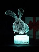 Светодиодный ночник PALMEXX 3D светильник LED RGB 7 цветов (зайчик) LAMP-054