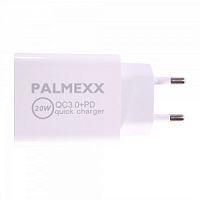 Блок питания PALMEXX USB QC3.0 + USB-C 20W 5V-3A/9V-2.25A/12V-1.67A
