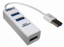 Хаб PALMEXX USB2.0 на 3 порта с картридером microSD / белый