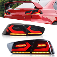 Тюнинг фонари для Mitsubishi Lancer X FULL LED “AUDI STYLE” / черные