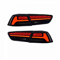 Тюнинг фонари для Mitsubishi Lancer X FULL LED DIAMOND “AUDI STYLE” / черные