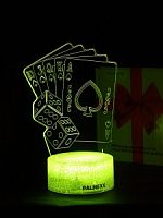Светодиодный ночник PALMEXX 3D светильник LED RGB 7 цветов (казино) LAMP-064