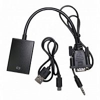 Адаптер PALMEXX ADP003 VGA(m)-HDMI(f), AUX, 1080p@60Hz, 0.15м, чёрный